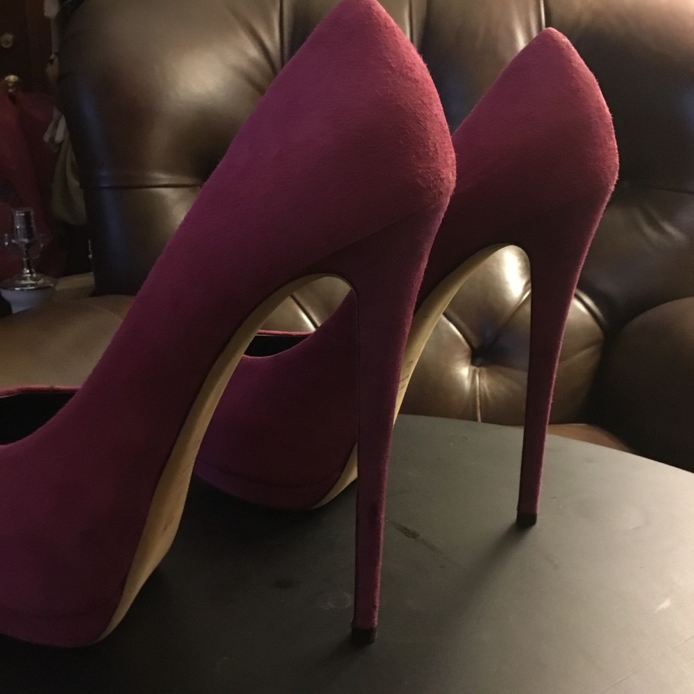 Giuseppe Zanotti magenta suede 6” heel shoes 40 10 - Picture 7 of 9